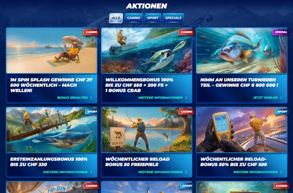 Bassbet Aktionen